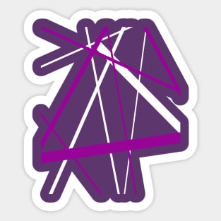 Criss Cross Purple and White Lines Sticker